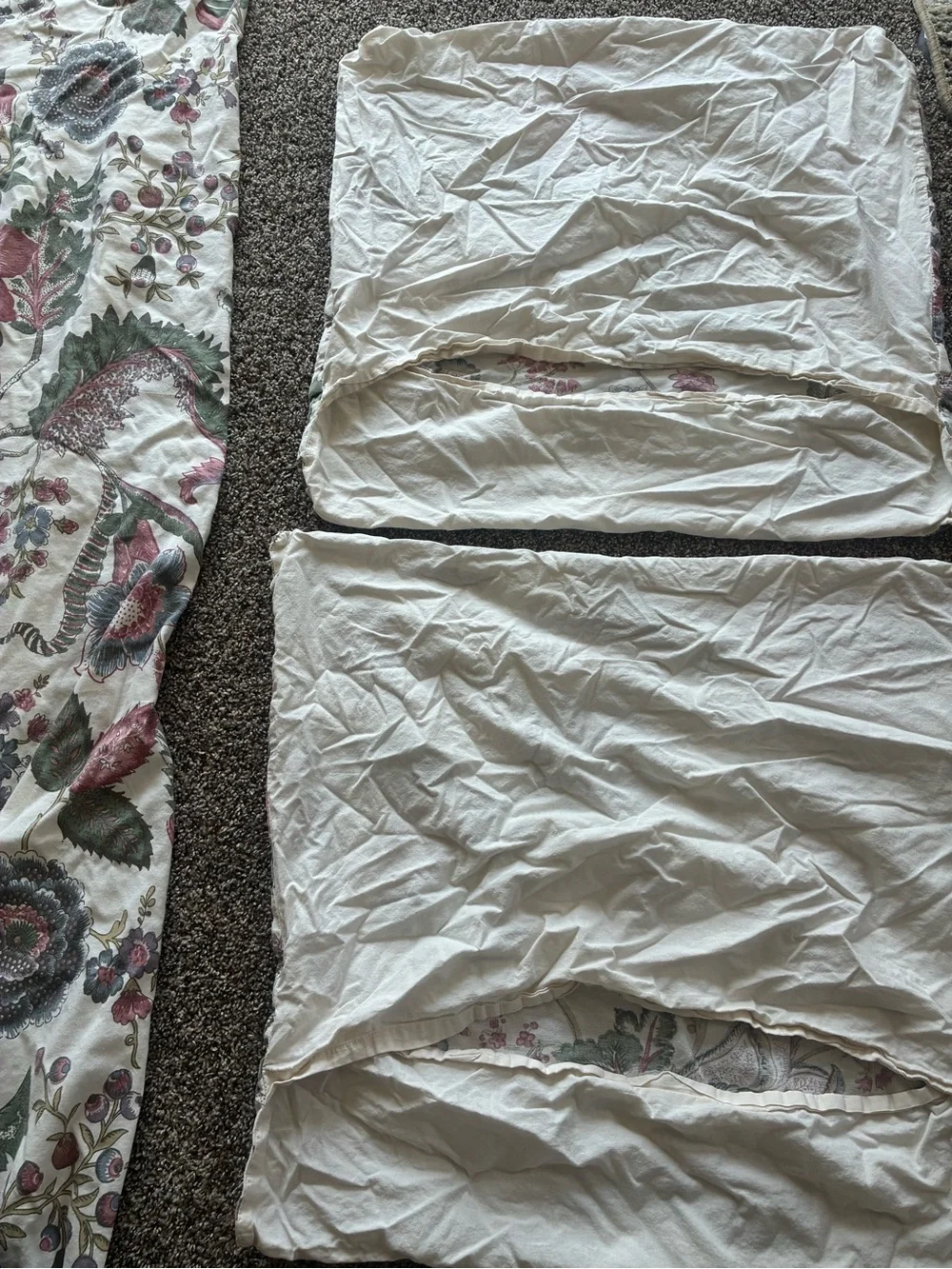 Rare Pottery Barn Resi Floral Queen 3 Piece Duvet Set Palampore